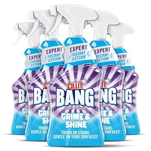 Image of Cillit Bang Professional Grime & Shine Spray, Suitable for Cleaning Outdoor and Indoor Surfaces, Size: 750ml (Pack of 6)