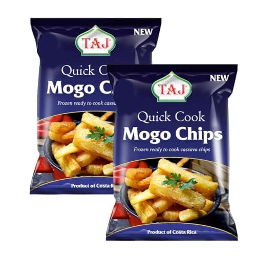 Image of Taj Quick Cook Mogo Chips 750g Frozen Ready to Cook Cassava Chips Cassava Fries Crispy and Delicious Perfect for Frying Baking and Air-Frying Pack of 2