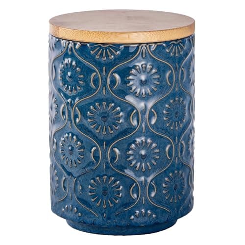 Image of TEATALK Ceramic Canister with Airtight Lid, Cookie & Coffee Canister for Countertop, Food Storage Jar for Sugar, Tea, Matcha, Candy, Coffee Bean Container - 30 Fl Oz, Dark Blue