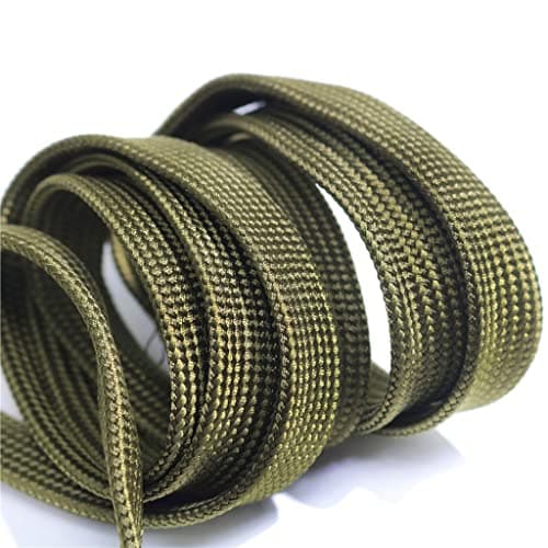 Image of ACVACV 10 Meters Green Cotton Braided Cable Sleeving, For Power Audio Wire Special Shock Absorber Sleeve Tube Sleeves Parts(10 meters length,8mm flat size)
