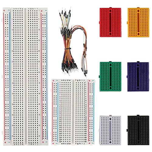 Image of BOJACK Breadboard Kit - Solderless Breadboard (830 & 400 & 170 Tie Points) & 65 Pcs Flexible Jumper Wires (4 Values, 73 Pcs)