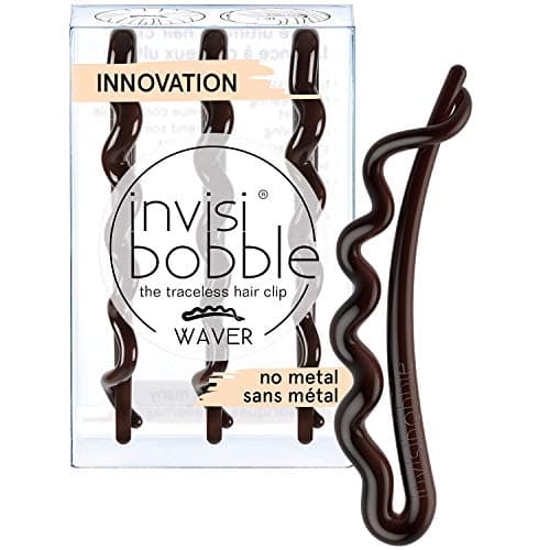 Image of Invisibobble Waver Plus Brown Hair Clip Pretty Dark x 3 – Hair Clips for Women and Girls – Large Brown Hair Clips with Strong Hold