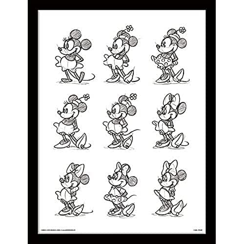 Image of Disney Junior FP11132P-PL Minnie Mouse 30 x 40 cm "Sketched" Framed Print