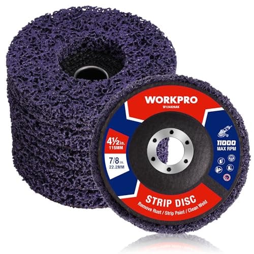 Image of WORKPRO 6-Pack Strip Discs Set, 115 mm Rust Stripping Wheels, Paint Removal Discs For Angle Grinder, Abrasive Grinding and Rust Cleaning Wheels