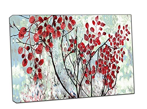 Image of YourHomeArt Tree Bush Flowers Abstract Picture Paint Picture Reproduction Print On Framed Canvas Wall Art Home Decoration 16 x 12 inch(40x 30 cm) -38mm Depth