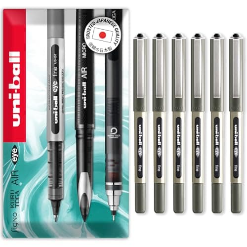 Image of uni-ball EYE UB-157 0.7mm Tip Rollerball Pen - Black (Pack of 6)