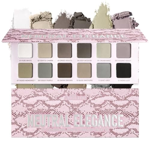 Image of Afflano All Matte Eyeshadow Palette for Brown Eyes, Highly Pigmented Taupe Grey Nude Neutral Eyeshadow Palette Smoky Goth,Blendable Cool Toned Matte Eye Shadow for Mature Women Everyday Natural Makeup