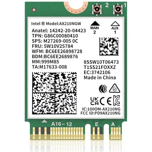Image of WiFi 6E AX210 NGW WiFi Card with Bluetooth 5.3 WAP3 MU-MIMO 802.11AX Wi-Fi Module Tri-Band (2.4GHz/5GHz/6GHz) 5374Mbps Wireless Network Card for Laptop M.2 NGFF Windows 10/11(64 bit)