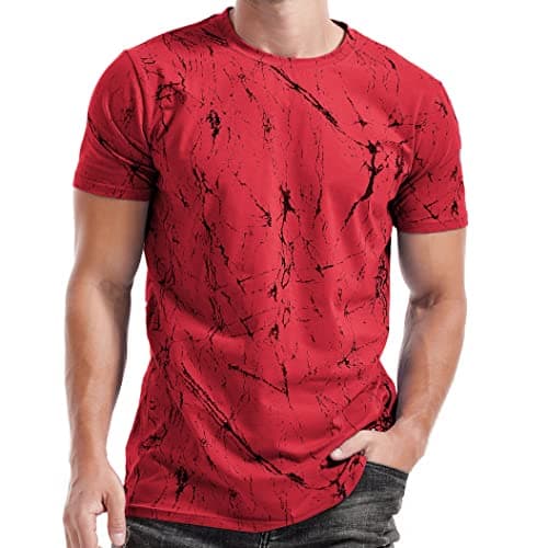 Image of RONOMO Men's Round Neck Short Sleeved T-Shirt | Medium Elasticity | Soft and Breathable | Pre Shrunk Treatment| (SH Wine Red L)