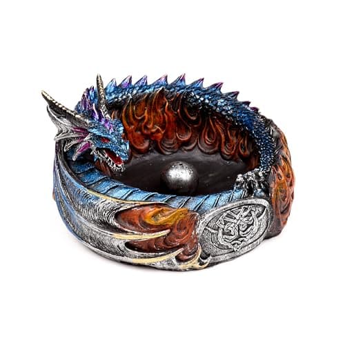 Image of Puckator Dark Legends Circle of Fire Dragon Incense Sticks & Cone Burner - Zen Meditation Gifts - Incense Holders For Cones - Spiritual Gifts - Incense Burner - Gifts For Men And Women - Ashcatcher