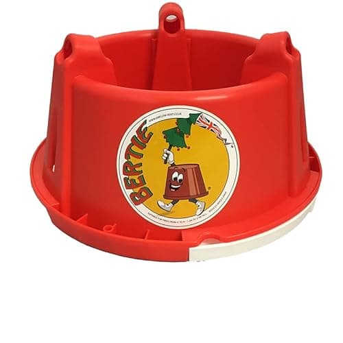 Image of Muddy Hands Large Red Plastic Christmas Tree Stand Holder - for Live Tress Between 4-9ft Tall - Indoor Outdoor Xmas Plant Pot Planter