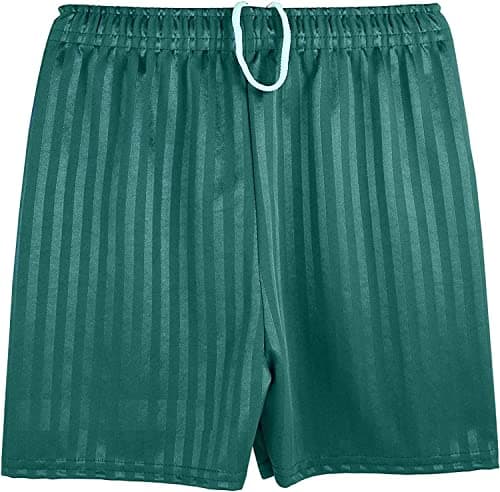 Image of RASH ACCESSORIES Boys Girls Kids Unisex Summer Striped PE Shorts with Drawstring Used Indoor Outdoor Sports Gym Cycling Football 11-12 Years (Green)