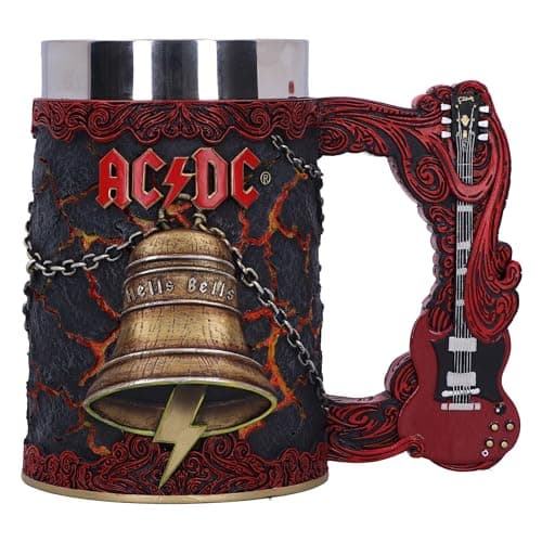 Image of Nemesis Now ACDC Hells Bells Tankard 15.7cm, Resin, Official ACDC Merchandise, ACDC Tankard, Hells Bells Beer Mug, Stainless Steel Insert, Cast in The Finest Resin, Expertly Hand-Painted