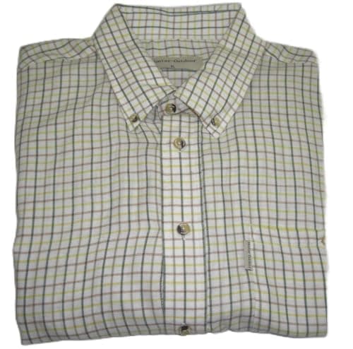 Image of Hunter Outdoor Tattersall Country Check 100% Cotton Shirt (UK, Neck, 19, 19.5, Regular, Regular, Green)