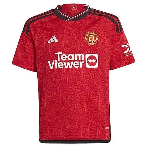Image of Adidas, Home 23/24 Manchester United Fc, Short Sleeve Football Jersey, Team Colleg Red, 1112, Child