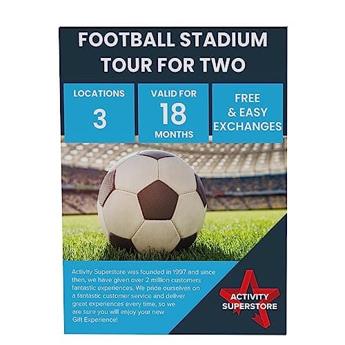 Image of Activity Superstore Football Stadium Tour for Two Gift Experience Voucher, Available at 3 UK Stadiums, Football Club, Experience Days, London Gifts