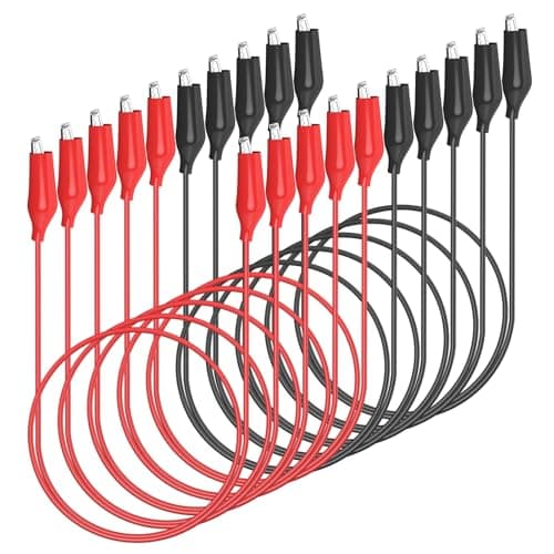 Image of Cleqee 10PCS Alligator Clips Electrical Test Leads Dual Ended Crocodile Clips Jumper Wires for Circuit Connection Electrical Testing Red&Black
