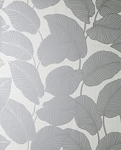 Image of Fine Decor Larson Leaf Grey/Silver