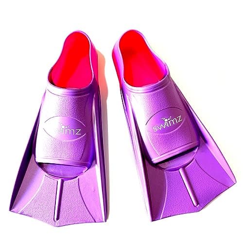 Image of Swimz Silicone Short Blade Training Fins - Purple/Pink (UK 4-5 (37/38))