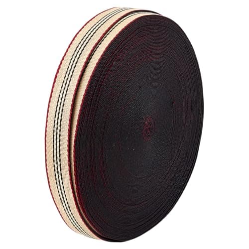 Image of MAYJOYDIY 9.1M Striped Webbing Strap 38mm Wheat Heavy Webbing Ribbon Polyester Heavy Duty Twill Ribbon Flat Sewing Woven Strap for Crafts Bag Handles Camera Purse Belt Hats