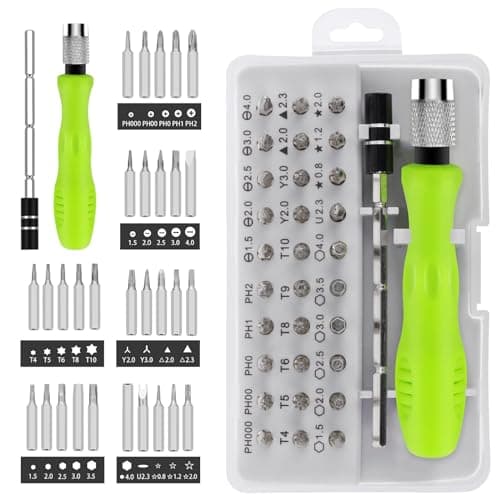 Image of 32 in 1 Precision Screwdriver Set - Philips Torx Y Shape Slotted Hexagon T Shape Triangle Magnetic Screwdriver Bits, Mini Screwdrivers Kit for PC,Laptop,Watch, Glass Jewelry, Screw Driver Set