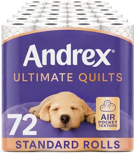 Image of Andrex Ultimate Supreme Quilts Quilted Toilet Paper - 25% Thicker Than Before to Provide Ultimate Quilted Comfort with Unique Air Pocket Texture, 72 Rolls
