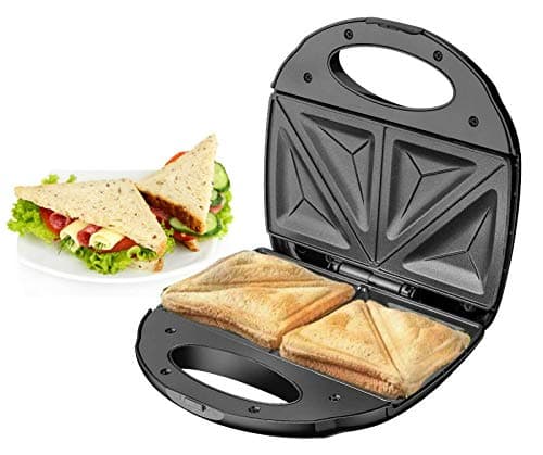 Image of Belaco Sandwich Maker 2 Slice Sandwich Toaster Machine Non-Stick Easy Clean 750W Triangle cooking, Non-stick coating plate