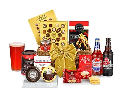 Image of Oxford Real Ale Hamper For Men & Women - Gourmet Beer Gift Basket with Amber & Spitfire Brews, Cheddar Truckles, Oatcakes, Peanuts & Shortbread - Gifts for Ale Lovers, from Regency Hampers