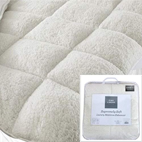 Image of Fine Linens Luxury Super Soft Warm Teddy Fleece Mattress Topper Enhancer Bedding 3 Sizes (Single Size) 215232
