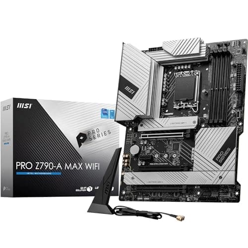 Image of MSI PRO Z790-A MAX WIFI Motherboard, ATX - Supports Intel 14th, 13th & 12th Gen Core Processors, LGA 1700-80A SPS, DDR5 Memory Boost 7800+MHz/OC, PCIe 5.0 x16 Slot, M.2 Gen4, Wi-Fi 7, 2.5G LAN
