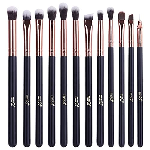 Image of MSQ 12pcs Eye Makeup Brush Set Pro Eyeshadow Makeup Brushes Set Premium Synthetic Eyeshadow Brushes for Concealer Eyebrow Eyeliner Eyeshadow Blending Rose Gold