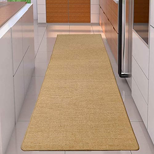 Image of Nisorpa Sisal Runner Rug 300x80cm Woven Sisal Carpet Runner Extra Long Carpet for Hallway Area Rug with Non Slip Back for Living Room Bedroom Entrance Patio (Deep Brown)