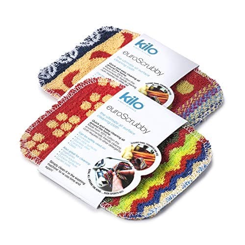 Image of Kilo LSET18 Non-Scratch Scourer, Purpose, Environmentally Friendly Scrubby – Multi Colour Set of 2, One Size, 17x13cm