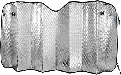 Image of Car Windscreen Sun Shade Universal Folding Foil Cover – UV Reflective Heat Shield for Front or Rear Window, Fits Cars, Vans, SUVs & Trucks