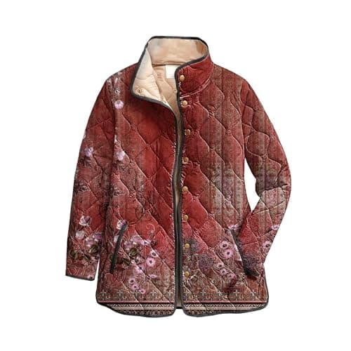 Image of Generisch Quilted Jacket Women's Lightweight Without Hood Transition Jacket Winter Warm Down Jacket Stand-Up Collar Winter Jacket Windproof Short Jacket Elegant Autumn Jacket Long Sleeve Puffer Jacket