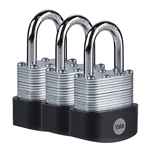 Image of Yale - Y125B/40/122/3 High Security 40mm Laminated Steel Padlock, Pack of 3 - Open Hardened Steel Shackle - 3 Keys