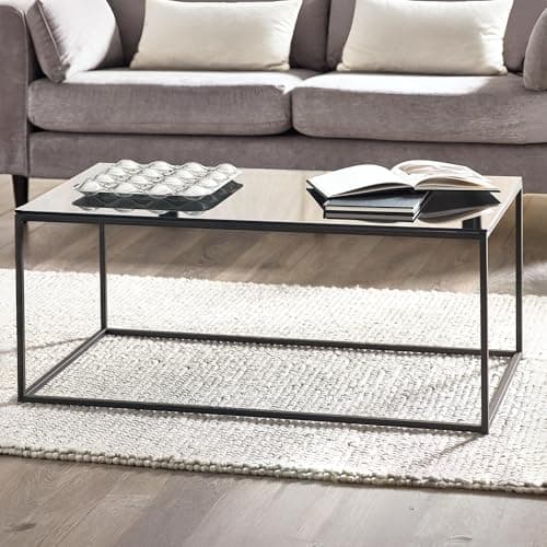 Image of Julian Bowen Chicago Coffee Table, Smoked Glass/Black, One Size