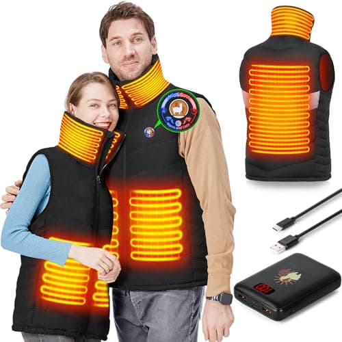 Image of Heated Vest for Men Women, Heated Jackets with 14400mAh Battery Pack Included QC3.0 Power Bank, Heating Jacket with 10 Hours Working Time, Waterproof Electric Vest for Skiing, Hiking, Camping (M)