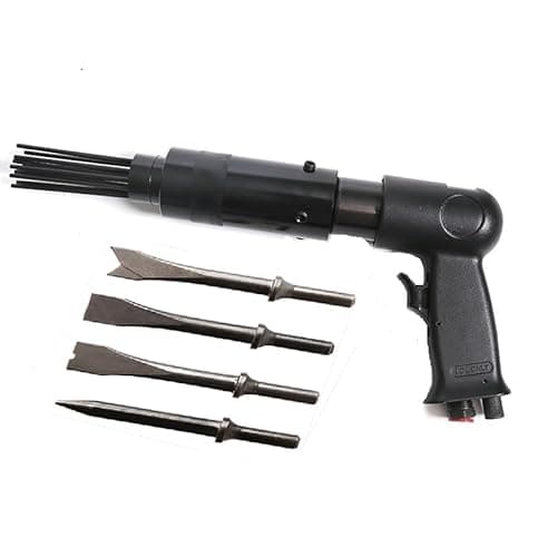 Image of Pneumatic Needle Scaler 19 Needles and Air Hammer Pistol 4 Chisels 2 in 1