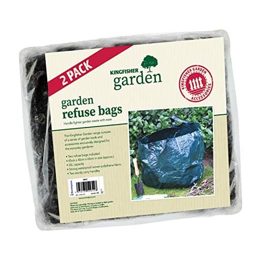 Image of Kingfisher Garden Refuse Bags 2 Pack With Two Handles 55L capacity - Size 43cm x 40cm x 43cm