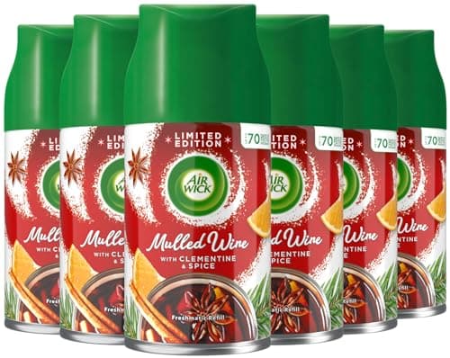 Image of Air Wick Automatic Air Freshener Freshmatic Spray Refills| Mulled Wine | 6 x 250ml Airwick Refills| Lasts Total Upto 420 days