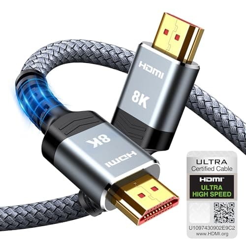 Image of 10K 8K HDMI Cable 2M Certified, Snowkids HDMI 2.1 Cable Ultra HD High Speed 48Gbps, 8K@60Hz 4K@120Hz HDMI Lead eARC HDR10 HDCP 2.2/2.3, Compatible for PS5/4 for X-box/HDTV/Blu-ray