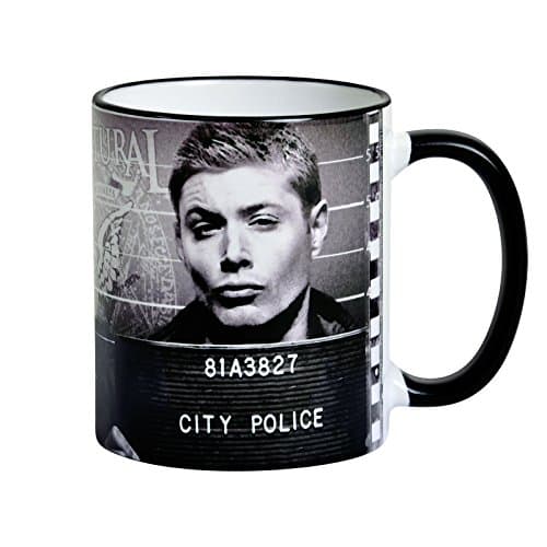 Image of Elbenwald Supernatural Mug Sam & Dean Winchester in Jail Round Print 320ml Ceramic Black