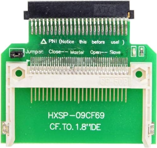 Image of AYMBH CF Compact Flash Memory Card to 50pin 1.8" IDE Hard Disk Drive SSD Converter Adapter – Quiet, Cost-Effective Data Recovery Solution with Master/Slave Jumper, Ideal for Testing and Minimal Data