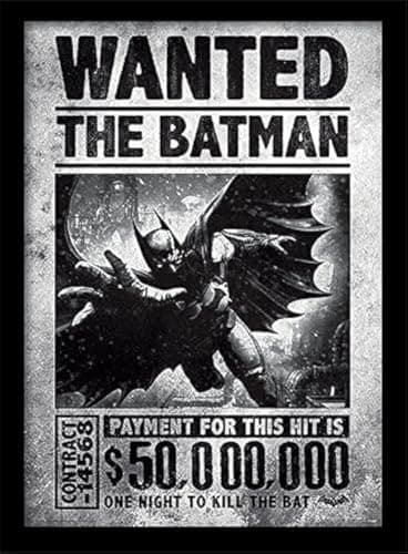 Image of Pyramid International Batman Arkham Origins (Wanted) 30cm x 40cm Framed, Collectors Print - A Stunning Artwork to Enhance Your Collection or Living Space, One Size
