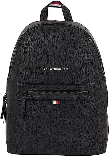 Image of Tommy Hilfiger Men’s Essential PU Hand Luggage Backpack, Black (Black), One Size