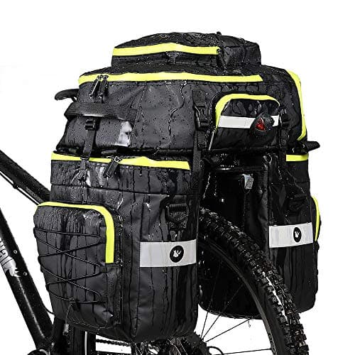 Image of BAIGIO 3-in-1 Multifunctional Bike Panniers Large 75L Bicycle Rear Rack Bags for Back Seat Cycling Carrier Backpack with Shoulder Straps & Waterproof Rain Cover, Touring Travel Storage