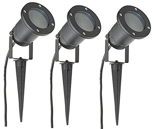 Image of Long Life Lamp Company 3 x GU10 Outdoor Garden Spike Light Ground Mount IP65 Matt Black ZLC01BS