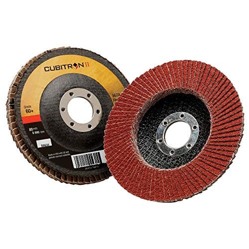 Image of Cubitron II Flap Disc 967A - 60+ Grit Ceramic Precision Shaped Grain - Type 29 Angle Grinder Disc - Metal Grinding - 4.5' x 7/8' Arbor Hole