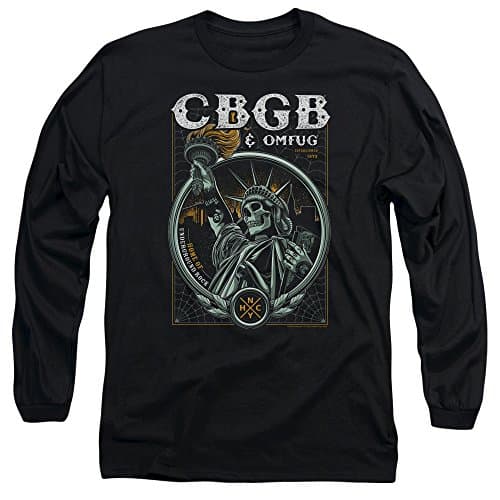 Image of CBGB - Mens Liberty Skull Long Sleeve T-Shirt, Large, Black